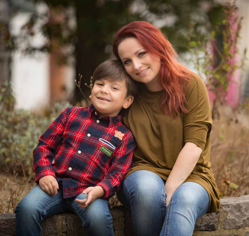 Becky OBrien and son Toby, who has recovered from meningitis.